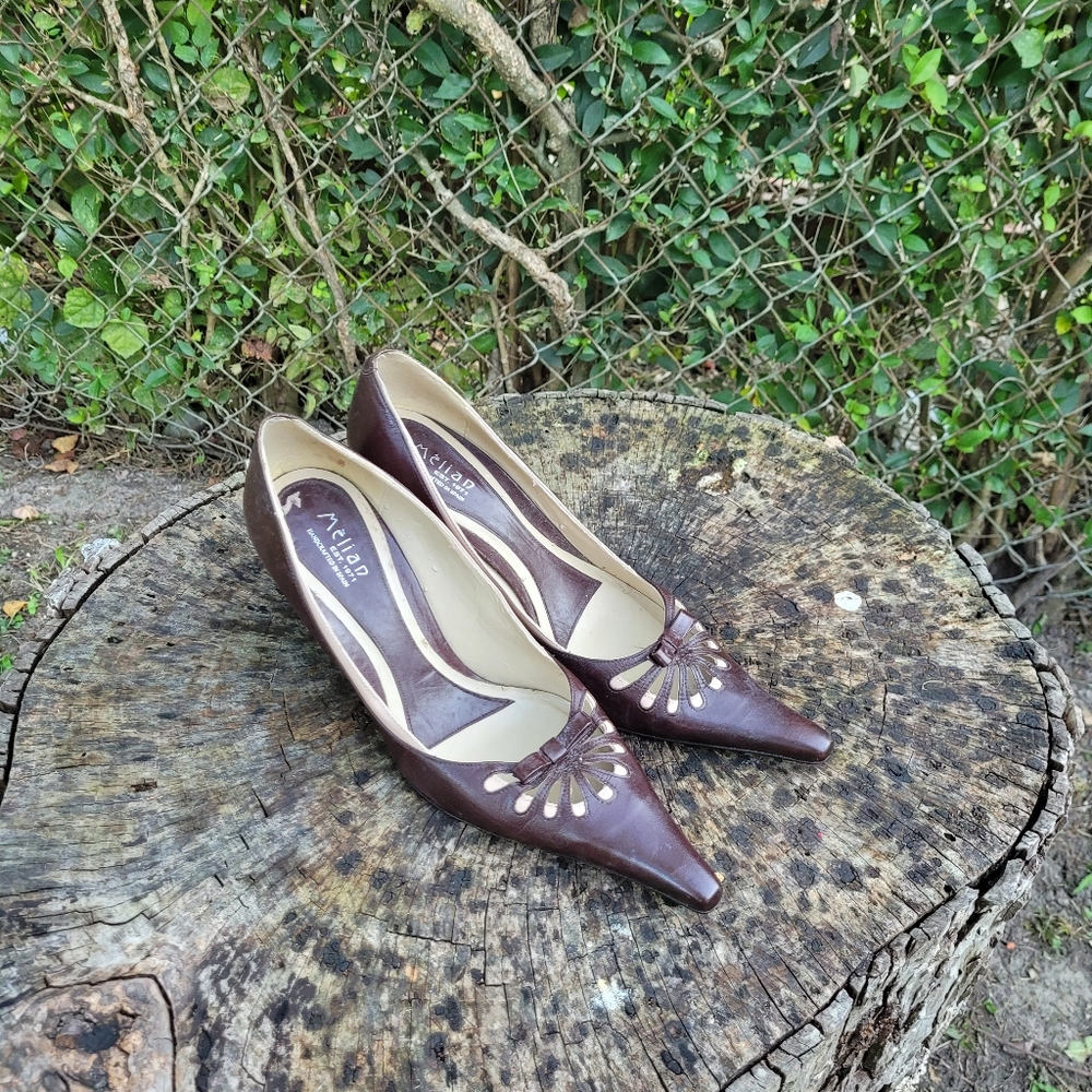Vintage Pumps By Melian/Brown Pointed Toe Pumps